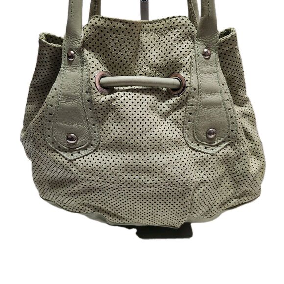 Innue Leather Hobo Shoulder Handbag Light Green In Excellent Condition - Picture 4 of 10